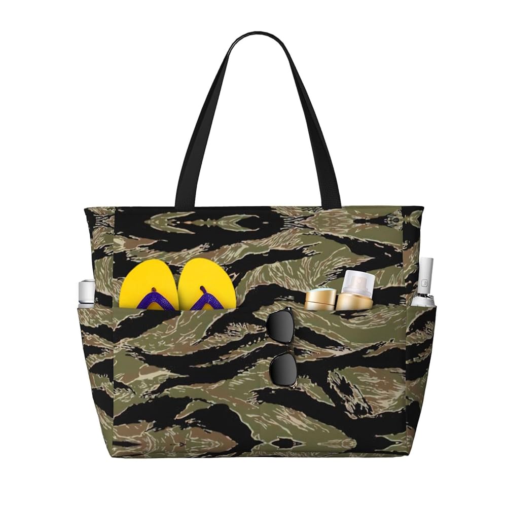 Amazon.com: HGFVY Tiger Stripe Camo Beach Tote,Extra Large